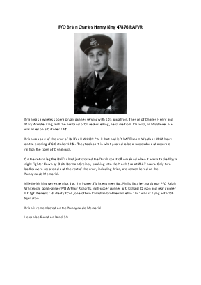 A preview of a PDF biography for King, Brian Charles Henry
